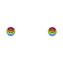 Load image into Gallery viewer, 14K Yellow Gold CZ Stud Earrings - Screw Back