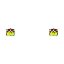 Load image into Gallery viewer, 14K Yellow Gold CZ Stud Earrings - Screw Back