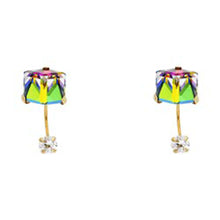 Load image into Gallery viewer, 14K Yellow Gold CZ Stud Earrings - Screw Back