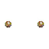14K Yellow Gold CZ Stud Earrings - Screw Back