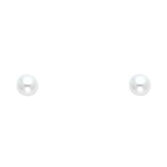 14K Yellow Gold 6mm Pearl Stud Earrings - Screw Back