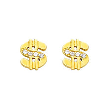 Load image into Gallery viewer, 14K Yellow Gold 6mm CZ Stud Earrings - Screw Back