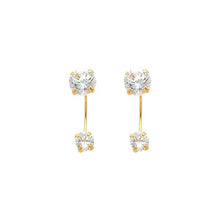 Load image into Gallery viewer, 14K Yellow Gold 5mm CZ Curved Earrings