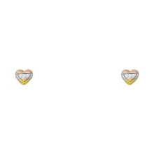 Load image into Gallery viewer, 14K Yellow Gold CZ Stud Earrings - Screw Back