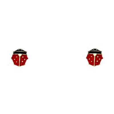 14K Yellow Gold CZ Stud Earrings - Screw Back