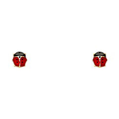14K Yellow Gold CZ Stud Earrings - Screw Back