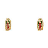 14K Yellow Gold CZ Stud Earrings - Screw Back