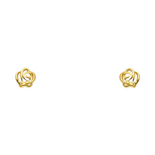 Load image into Gallery viewer, 14k Yellow Gold Rose CZ Assorted Stud Earrings With Screw Back