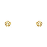 14k Yellow Gold Rose CZ Assorted Stud Earrings With Screw Back