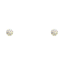 Load image into Gallery viewer, 14K 4MM Rainbow CRYSTAL BALL SCREW Stud Earrings