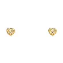 Load image into Gallery viewer, 14K Yellow CZ HEART STUD With SCREW BACK Earrings