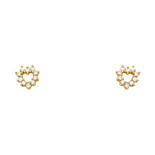 Load image into Gallery viewer, 14k Yellow Gold Heart CZ Assorted Stud Earrings With Screw Back