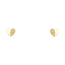 Load image into Gallery viewer, 14k Yellow Gold Heart CZ Assorted Stud Earrings With Screw Back