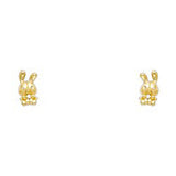 14K Yellow Gold Assorted Stud Earrings With Screw Back