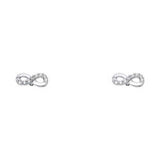 14K White Gold Stud Earrings - Screw Back