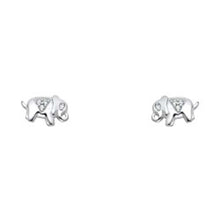 Load image into Gallery viewer, 14K White Gold Stud Earrings - Screw Back
