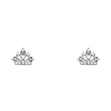 Load image into Gallery viewer, 14K White Gold Stud Earrings - Screw Back
