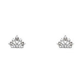 14K White Gold Stud Earrings - Screw Back