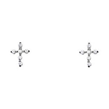 Load image into Gallery viewer, 14K White Gold Stud Earrings - Screw Back