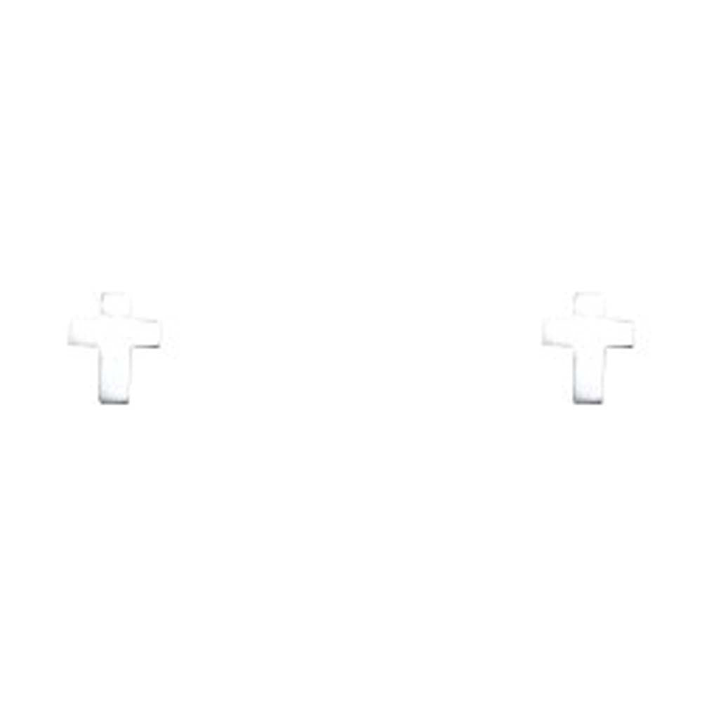 14K White Gold Stud Earrings - Screw Back