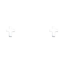 Load image into Gallery viewer, 14K White Gold Stud Earrings - Screw Back