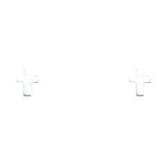 14K White Gold Stud Earrings - Screw Back