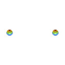 Load image into Gallery viewer, 14K Yellow Gold CZ Stud Earrings - Screw Back