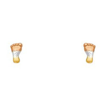 Load image into Gallery viewer, 14K Yellow Gold CZ Stud Earrings