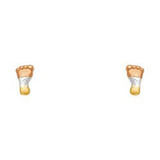 14K Yellow Gold CZ Stud Earrings