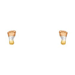 14K Yellow Gold CZ Stud Earrings