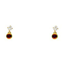 Load image into Gallery viewer, 14K Yellow Gold CZ Stud Earrings