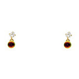 14K Yellow Gold CZ Stud Earrings
