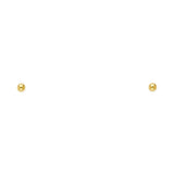 14k White Gold 8mm Ball Stud Earrings With Push Back