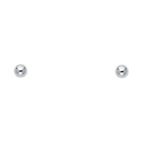 14k White Gold 3mm Ball Stud Earrings With Push Back