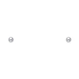 14k White Gold 2mm Ball Stud Earrings With Push Back