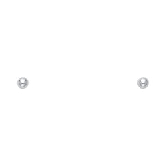 14k White Gold 2mm Ball Stud Earrings With Push Back