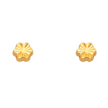 Load image into Gallery viewer, 14K Yellow Gold Flower Screw Back Stud Earring