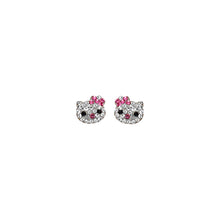 Load image into Gallery viewer, 14K Yellow Gold Cat Stud CZ Earrings