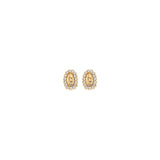 14K Yellow Gold Religious Guadalupe Stud CZ Earrings