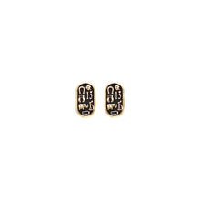 Load image into Gallery viewer, 14K Yellow Gold Religious Stud CZ Earrings