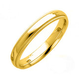 14K Yellow Gold 5MM Classic Comfort Fit Wedding Band with Milgrain Edging