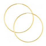 14K Yellow Gold 1.5mm Endless Hoop Earrings