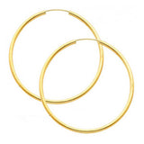 14K Yellow Gold 2mm Endless Hoop Earrings