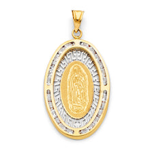 Load image into Gallery viewer, 14K Yellow Gold Guadalupe CZ Religious Pendant