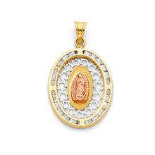 Load image into Gallery viewer, 14K Yellow Gold Guadalupe CZ Religious Pendant