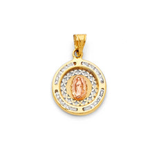 Load image into Gallery viewer, 14K Yellow Gold Guadalupe CZ Religious Pendant