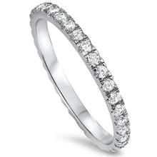 Load image into Gallery viewer, Sterling Silver New Micro PaveRound Cz Eternity Style Band Ring with CZ StonesAndWidth 2mm