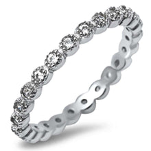 Load image into Gallery viewer, Sterling Silver Infinity Cubic Zirconia Eternity Band Ring with CZ StonesAndWidth 3mm