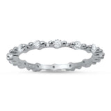 Sterling Silver Cute Cubic Zirconia Eternity Band Ring with CZ StonesAndWidth 2mm