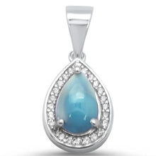 Load image into Gallery viewer, Sterling Silver Pear Natural Larimar Pendant